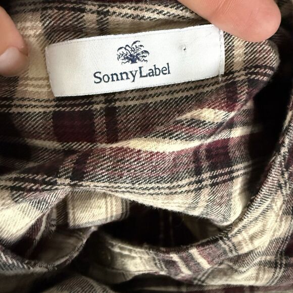 URBAN RESEARCH Flannel Shirt Dress Free Size Sonny Label Plaid Womens Button Dow - Picture 6 of 13